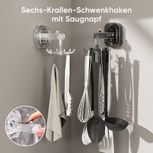 Sechs-Krallen-Drehhaken mit Saugnapf