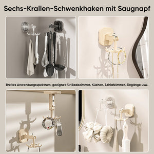 Sechs-Krallen-Drehhaken mit Saugnapf