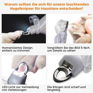 Nagelknipser mit LED-Beleuchtung für Katzen und Hunde