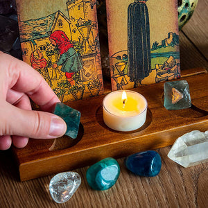 Tarot Kerzenhalter aus Holz