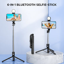 Laden Sie das Bild in den Galerie-Viewer, Neuer Stativständer 6 in 1 Bluetooth Selfie Stick
