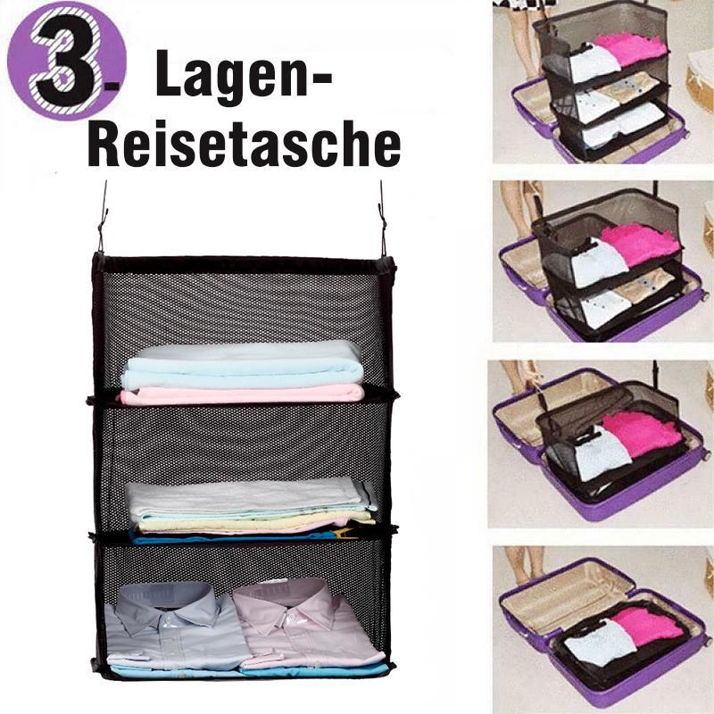 3-Lays Faltbarer Regalbeutel Multifunktionale dicke Haken Reise-Kleiderschrank-Beutel-Lagerregale