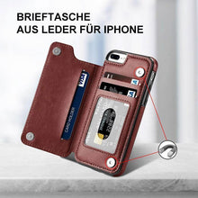 Laden Sie das Bild in den Galerie-Viewer, Brieftasche aus Leder/ Handyhülle für iPhone, mit Kartenfächern
