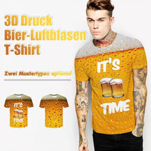 Laden Sie das Bild in den Galerie-Viewer, 3D Druck Bier-Luftblasen T-Shirt
