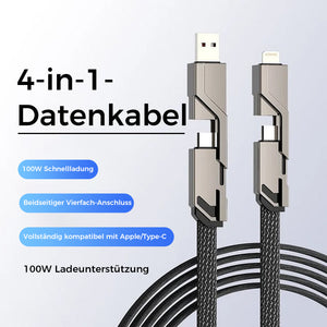 4-in-1 geflochtenes Anti-Verwicklungs-Ladekabel