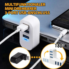 Laden Sie das Bild in den Galerie-Viewer, Multifunktionaler Mini drehbarer 3-Port USB-Anschluss
