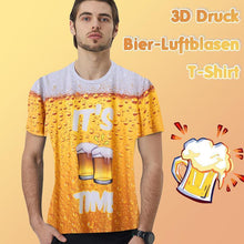 Laden Sie das Bild in den Galerie-Viewer, 3D Druck Bier-Luftblasen T-Shirt
