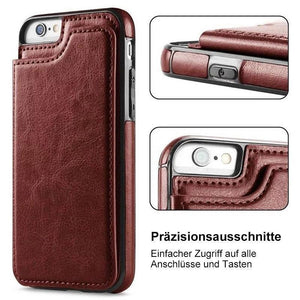 Brieftasche aus Leder/ Handyhülle für iPhone, mit Kartenfächern