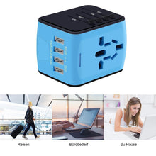 Laden Sie das Bild in den Galerie-Viewer, Bequee Universal World Plug Reiseadapter, blau
