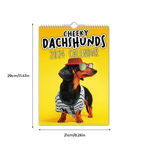 Freche Dachshunde - Wandkalender 2024