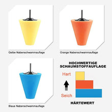 Laden Sie das Bild in den Galerie-Viewer, Auto Radnabe Polieren Polieren Schaft Polierschwamm Kegel Metallschaum Pad
