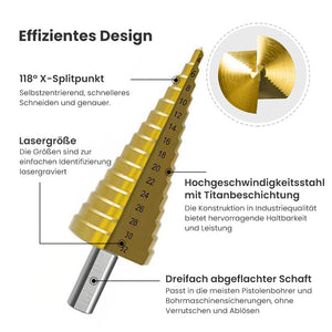 Stufenbohrer Nutsäge Bohrer Set(6 Stück)