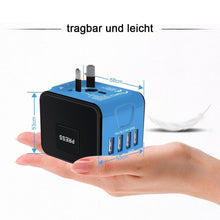 Laden Sie das Bild in den Galerie-Viewer, Bequee Universal World Plug Reiseadapter, blau
