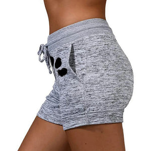 Damen Strickshorts mit Pfotenabdruck