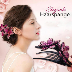 Strass Doppelblume Haarspange