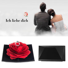 Laden Sie das Bild in den Galerie-Viewer, 3D Pop Up Rose Ringschachtel
