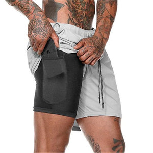 2-in-1-Fitness-Turnhose mit sicherer Tasche ( Shorts & Verkürzte Hose)