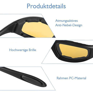 Blendfreie Motorradbrille (1 Satz)