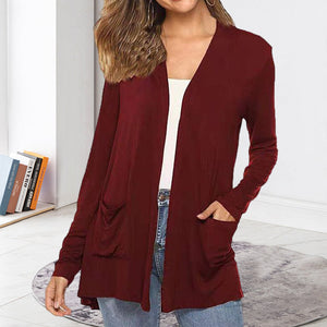 Lässige leichte langärmlige Strickjacke für Damen