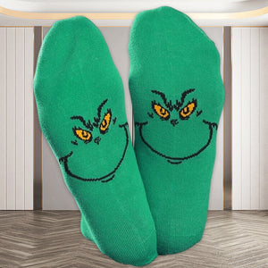 Monstersocken mit Grünhaarigem Muster