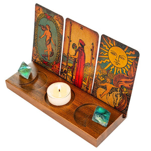 Tarot Kerzenhalter aus Holz